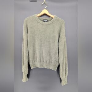 Express Moss Green Fuzzy Sweater petite XS